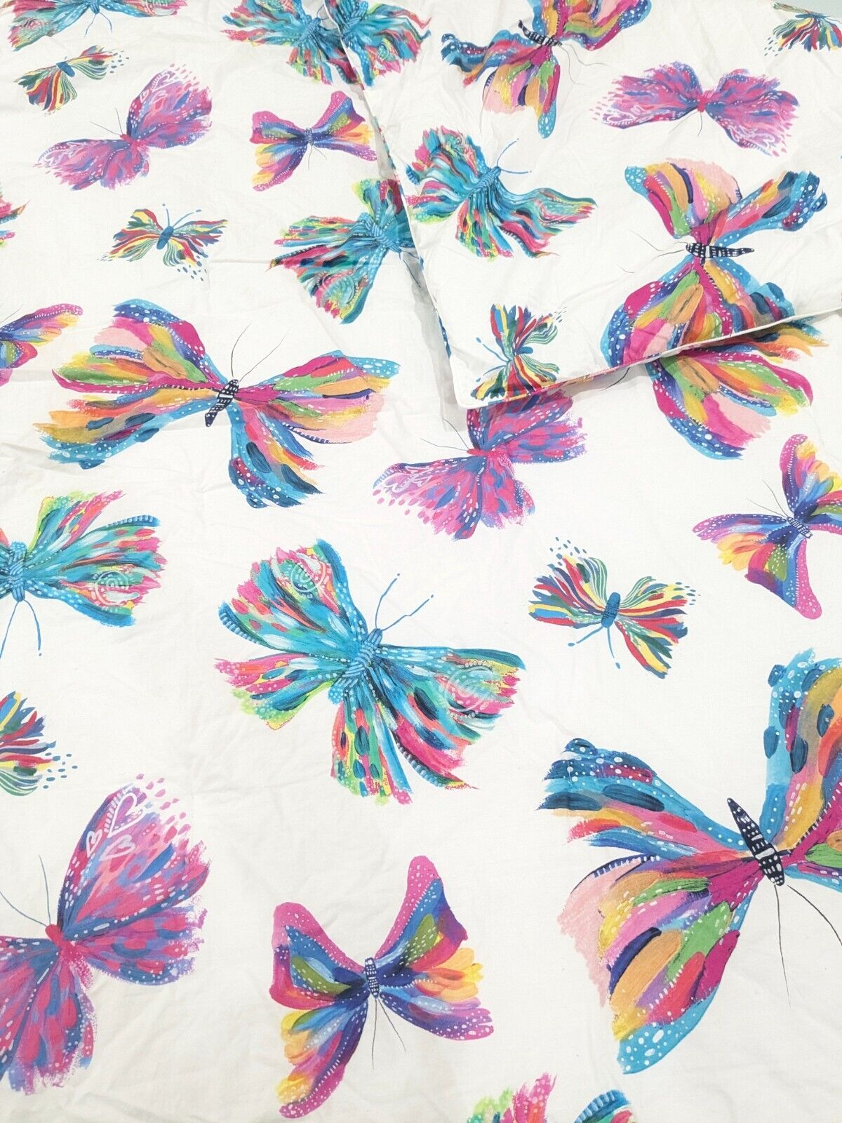 Pottery Barn Kids Etta Vee Butterfly Full Queen Comforter watercolor colorful - £155.37 GBP
