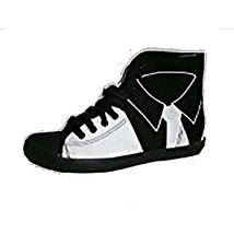 Be&amp;d By Maison Dumain White Tuxedo on Black Canvas Men Casual or Sports ... - $49.99