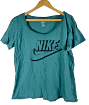 The Nike Tee T Shirt Size Large Womens Adult Athletic Cut Teal Green 100... - £14.56 GBP