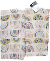 Set Of 2 Same Printed Kitchen Towels (15&quot; X 25&quot;) Multicolor Rainbows &amp; Dots, Ms - £10.35 GBP