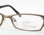 SH-008EL Oro Marrón Único Raro Gafas Marco 51-17-139mm - $56.43