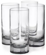 HOTEL COLLECTION Highball Glasses with Gray Accent, Set of 4 NEW - £23.58 GBP