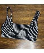 Kona Sol Women&#39;s Size M Beach Bikini Top Black Stripe - $185.81 MXN