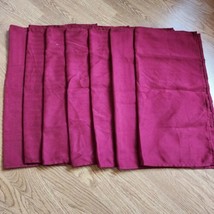 Burgundy Cloth Dinner Napkins 18&quot; Square Lot Of 7 Christmas Holiday Soft Winter - £7.55 GBP