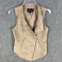 BCBG Maxazria Suede Vest Women&#39;s XS Polyester Blend Brown Extra Small - $420.21 MXN