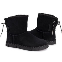 Muk Luks Women&#39;s Flexi Albany Boots Black Size 6 Ankle Suede New With Tags - £17.02 GBP