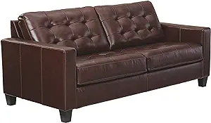 Signature Design by Ashley Altonbury Leather Contemporary Tufted Sofa, Walnut Br - £1,228.82 GBP