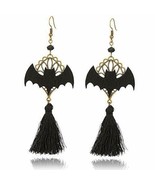 Halloween Earrings Bat Dangle Tassel Jewelry Long Gothic Vampire Accesso... - $26.04 CAD