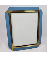 Vintage Mid Century Picture Frame Blue Gold 10x12 Inch Fits 9x7 Inch Photo - $28.72 CAD