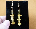 (pe12-8) 5mm yellow butterscotch Baltic AMBER beaded dangle gold wire ea... - $17.75