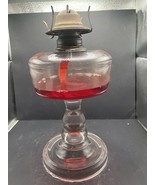 Vintage Clear Glass Oil Lamp with Eagle Burner - $364.11 MXN