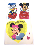 Vintage 1960s Valentine Minnie Mouse Mickey Mouse Donald Duck Flat Uncut... - $54.75 CAD