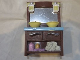 Doll House Barbie Furniture Bathroom Vanity Cabinet Sink EUC - $9.89