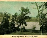 Lago Scene Greetings From Wauseon Ohio Oh 1930 Cartolina - £12.23 GBP