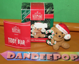 Hallmark Keepsake Ornament My 3rd Christmas Teddy Bear Christmas Ornament QX4866 - £15.56 GBP