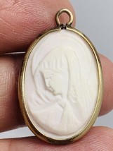 gold filled holly mother Mery cameo pendant - £36.05 GBP
