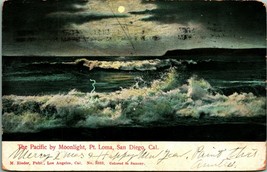 Pacific Ocean By Moonlight Point Loma Full Moon San Diego CA 1905 UDB Postcard - £3.93 GBP