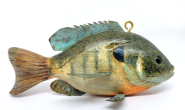 Hand Painted Rainbow Trout Fish Wood &amp; Metal Figurine Sculpture Ornament - £35.59 GBP