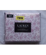 NIP Ralph Lauren Toile Floral Twin Sheet Set White Rose Pink 100% Cotton... - £57.06 GBP