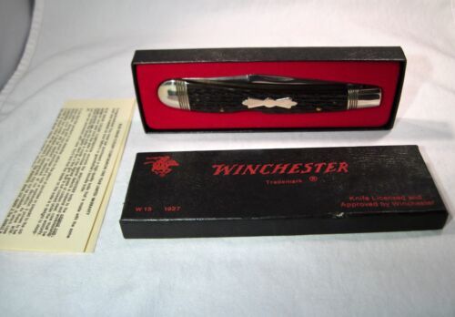 Winchester 1927 '88 Brown Jigged Bone One Blade Lock In Box Knife K483 - $125.73