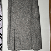 Body by Victoria Black White Speckled Wool Blend Pleated Career Skirt - £15.48 GBP