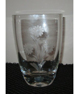 Smalandshyttan Sweden Sun Flower Etched Crystal Vase   CENTERPIECE - $522.26 MXN