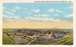 American Rolling Mill East End Works Middletown Ohio linen postcard - £6.29 GBP
