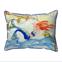 Betsy Drake Resting Mermaid Extra Large 20 X 24 Indoor Outdoor Pillow - £54.11 GBP