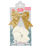 The Vintage Company Set of 2 Bow &amp; Scrunchie The Perfect Party Duo! Gold... - $150.34 MXN