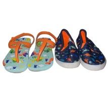 2 Pair K KomForme Sneaker Juncture Blue Mint Flip Flop Toddler Boy Shoes - £7.76 GBP