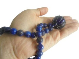 TASBIH praying bracelet in LAPIS LAZULI &amp; Murano glass Muslim prayer 33 ... - £28.92 GBP