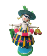 Tin Beach Theme Bobble Head Woman Figurine W/Float Indoor Outdoor 15&quot;Tall - $23.76