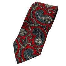 MAAS BROTHERS Red Paisley  Silk Tie Necktie USA - $9.00