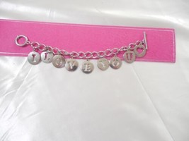 Holiday Lane Silver Tone I Love You Charm Bracelet A1515 $29 - $11.51