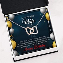 Wife Love Card Wife is a Precious Gift Wife Gift Inseparable Love Pendant 18k Ro - £43.48 GBP