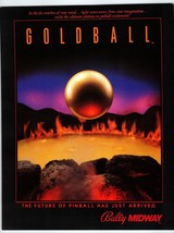 Gold Ball Pinball Machine FLYER Fantasy Retro Game Artwork Original 2 Sided 1983 - £24.13 GBP