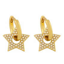 Eart earrings for women crystal white stone circle star drop earrings cz cubic zirconia thumb200