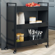 Kitchen Trolley Black 27.6"x11.8"x32.3" Engineered Wood - $155.99