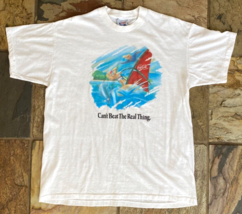 Vtg Coca Cola T Shirt-Can&#39;t Beat the Real Thing-XL-Wind Surfing-Single Stitch - £31.62 GBP