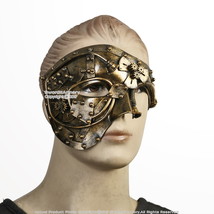 Gold Steampunk Phantom Masquerade Mask Wearable Cosplay Costume Events Prop - £11.33 GBP