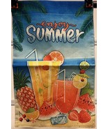 Enjoy Summer Drinks &amp; Fruits Garden Flag 12&quot;X18&quot;  Summer Decorative Flag... - $9.90