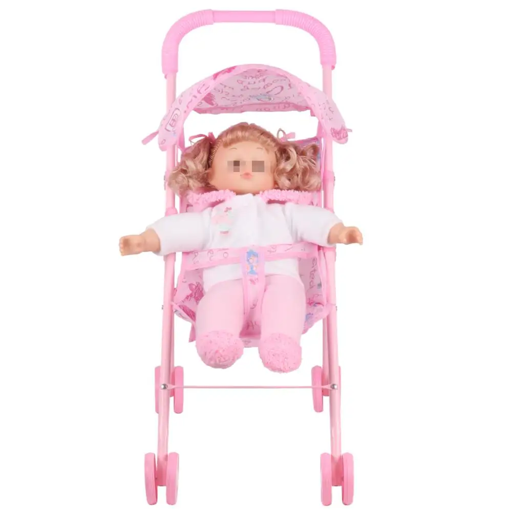 Baby Stroller Trolley Toy For Simulation Doll Accessory Girls Play House Toys - £47.24 GBP