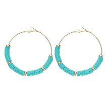 Exaggerate Gift Accessories Bohemian Women Jewelry Loop Earrings Loose Spacer Be - £8.22 GBP+