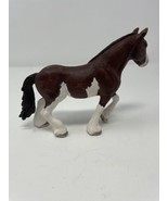 Schleich Clydesdale Mare Horse Brown Braided Mane Toy Figure - $10.99