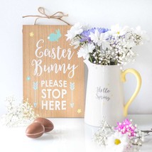 Easter Bunny Sign, Easter Sign, Easter Bunny Stop Here, Easter Celebration, Hang - £9.58 GBP