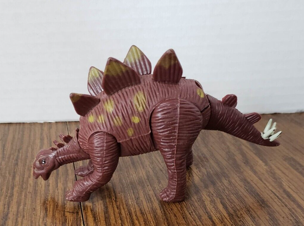 Stegosaurus 4 Inch Red Plastic Dinosaur Toy K&amp;M 2001 - $3.95