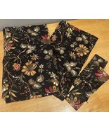 2 Waverly Panel Curtains Felicite Noir Black Floral With Ties Drapery - $1,128.38 MXN
