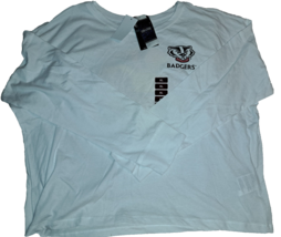Women's Wisconsin Badgers Long Sleeve Shirt XL White Logo Front & Back NEW - £15.76 GBP