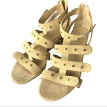Gucci Tan Suede Studded Wedge Gladiator Sandals Size 36.5 (US 6.5) - £197.71 GBP