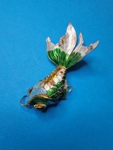 Vintage Chinese Green Blue Cloisonne Enamel Articulated Fish Pendant 1.5&quot; - £68.92 GBP